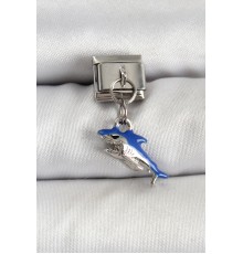 316L Çelik Sallantılı Köpekbalığı Model Gümüş Renk Nomination Charm - TJ-BC1463