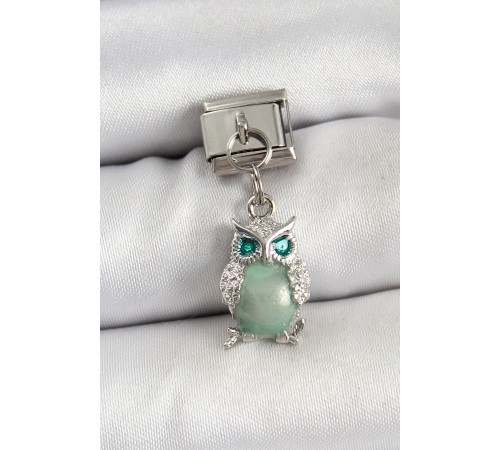 316L Çelik Sallantılı Zirkon Taşlı Baykuş Model Gümüş Renk Nomination Charm - TJ-BC1465