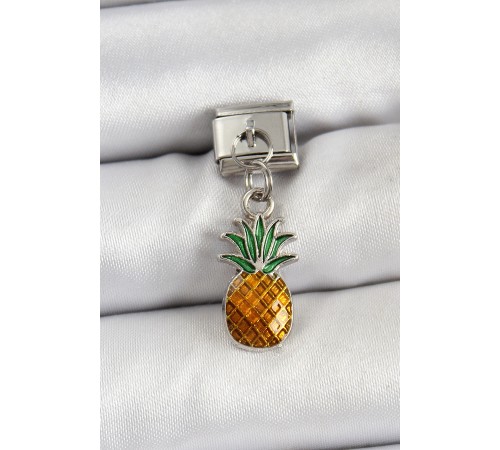 316L Çelik Sallantılı Ananas Model Gümüş Renk Nomination Charm - TJ-BC1468