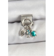 316L Çelik Sallantılı Zirkon Taşlı Deniz Temalı Çoklu Model Gümüş Renk Nomination Charm - TJ-BC1479