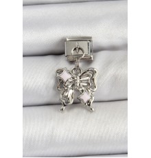 316L Çelik Sallantılı Fiyonk Model Gümüş Renk Nomination Charm - TJ-BC1481