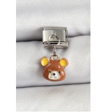 316L Çelik Sallantılı Kahverengi Ayıcık Model Gümüş Renk Nomination Charm - TJ-BC1485