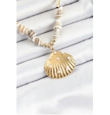 316L Çelik Gold Renk Deniz Kabuğu Modelli Kadın Kolye - TJ-BKO10295
