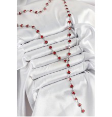 Pirinç Gümüş Renk Kırmızı Zirkon Taşlı Kalpli Y Kadın Kolye - TJ-BKO10296