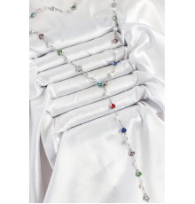 Pirinç Gümüş Renk İncili Zirkon Taşlı Kalpli Y Kadın Kolye - TJ-BKO10298