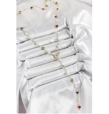 Pirinç Gold Renk İncili Zirkon Taşlı Kalpli Y Kadın Kolye - TJ-BKO10299