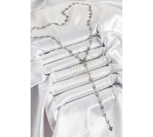 Pirinç Gümüş Renk Yıldızlı Kadın Y Kolye - TJ-BKO10300