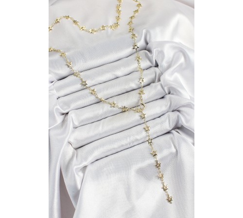 Pirinç Gold Renk Yıldızlı Kadın Y Kolye - TJ-BKO10301