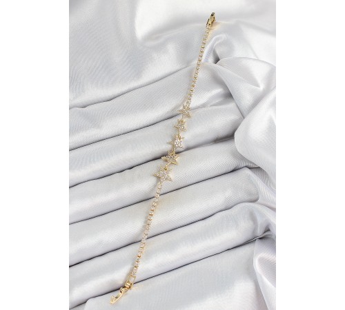 Pirinç Gold Renk Yıldız Model Kadın Bileklik - TJ-BB7066