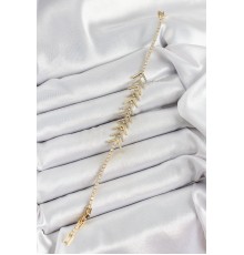 Pirinç Gold Renk Zirkon Taşlı Balık Sırtı Kadın Bileklik - TJ-BB7068