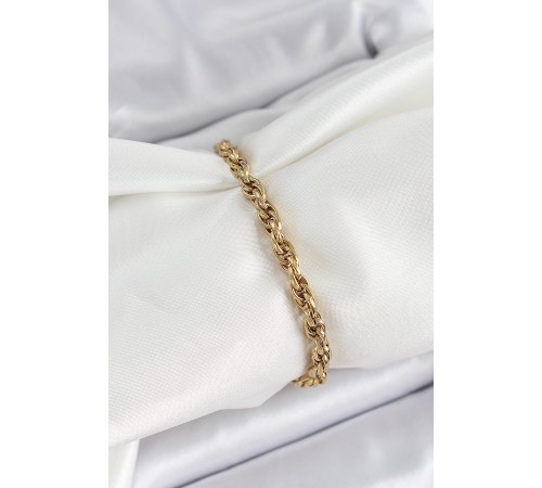 316L Çelik Gold Renk Burgu Model Kadın Bileklik - TJ-BB7074