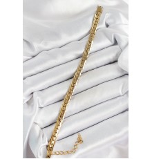 316L Çelik Gold Renk Yassı Zincir Kadın Bileklik - TJ-BB7077