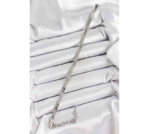 316L Çelik Gümüş Renk Yassı Zincir Model Kadın Bileklik - TJ-BB7085