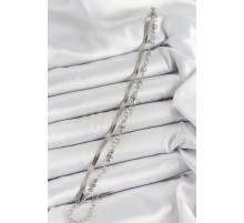 316L Çelik Gümüş Renk Yıldız Zincir ve İtalyan Zincirli 2'li Kadın Bileklik - TJ-BB7087