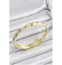 Mineli Pirinç Krem Renk Motifli Kadın Kelepçe - TJ-BB7183