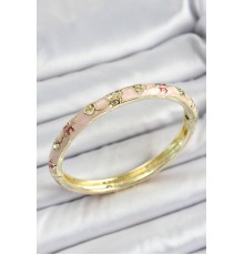 Mineli Pirinç Yavruağızı Renk Motif Desenli Kadın Kelepçe - TJ-BB7182