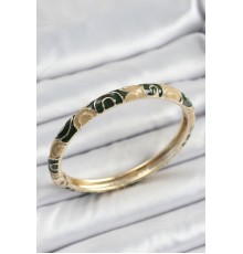 Mineli Pirinç Siyah ve Kahverengi Motifli Kadın Kelepçe - TJ-BB7170