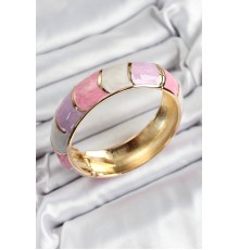 Mineli Pirinç Pembe Mor Beyaz Renk Motif Desenli Kadın Kelepçe - TJ-BB7195