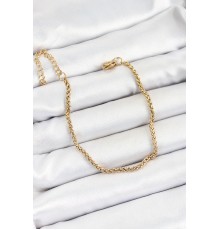 316L Çelik Gold Renk Örgü Burgu Zincir Erkek Bileklik - TJ-EB3729