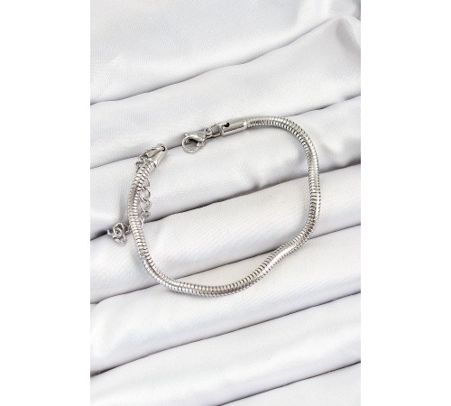 316L Çelik Gümüş Renk Kalın Yılan Zincir Erkek Bileklik - TJ-EB3730