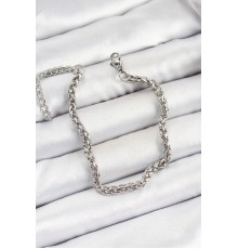 316L Çelik Gümüş Renk Örgü Zincir Erkek Bileklik - TJ-EB3735