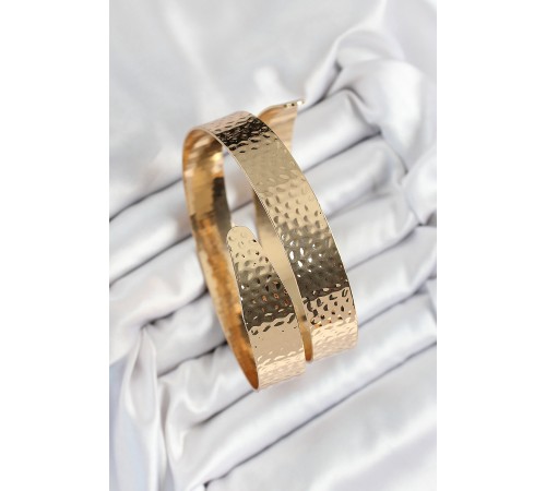 Pirinç Dövme Desenli Gold Renk Kadın Pazu Bileklik - TJ-BB7197