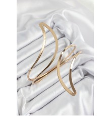 Pirinç Soyut Alev Desenli Gold Renk Kadın Pazu Bileklik - TJ-BB7199