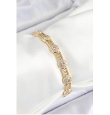 Pirinç Greg Model Zirkon Taşlı Gold Renk VİP Seri Kadın Bileklik - TJ-BB7203