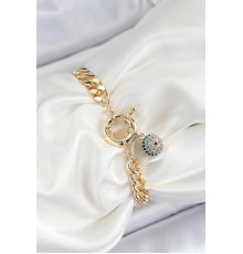 Pirinç Nazar Model Zirkon Taşlı Gold Renk VİP Seri Kadın Bileklik - TJ-BB7210
