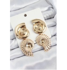 Pirinç Sarmal Sallantılı Deniz Kabuğu Vintage Model Gold Renk Küpe - TJ-BKP10771