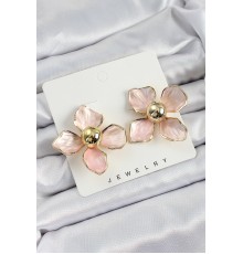 Pirinç Pembe Çiçek Vintage Model Gold Renk Kadın Küpe - TJ-BKP10774