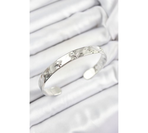 Pirinç Kuzey Yıldızı Model Gümüş Renk Altı Açık Kadın Bileklik - TJ-BB7211