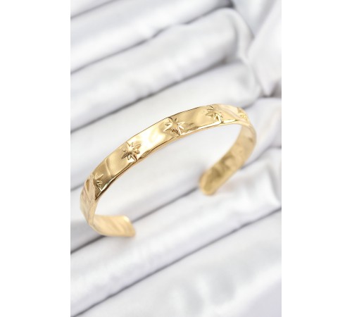 Pirinç Kuzey Yıldızı Model Gold Renk Altı Açık Kadın Bileklik - TJ-BB7212