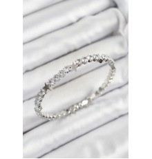 Pirinç Zirkon Taşlı Yıldız Model Gümüş Renk Yaylı Kadın Bileklik - TJ-BB7218