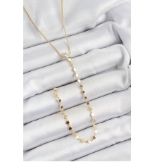 Pirinç Zirkon Taşlı Yıldız Figürlü Y Model Gold Renk Kadın Kolye - TJ-BKO10310