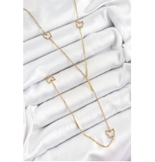 316L Çelik Figürlü Y Model Gold Renk Kadın Kolye - TJ-BKO10331