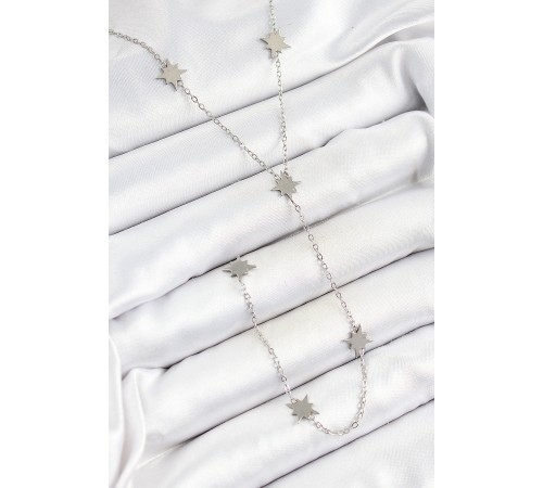 316L Çelik Kutup Yıldızı Figürlü Y Model Gümüş Renk Kadın Kolye - TJ-BKO10332