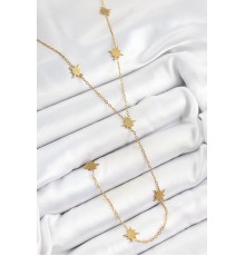 316L Çelik Kutup Yıldızı Figürlü Y Model Gold Renk Kadın Kolye - TJ-BKO10333