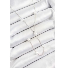 316L Çelik İnci Figürlü Y Model Gümüş Renk Kadın Kolye - TJ-BKO10337