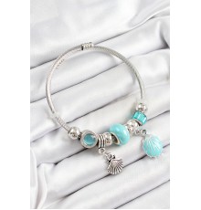 316L Çelik Mavi İstiridye Model Gümüş Renk Charm Bileklik - TJ-BB7271