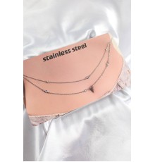 316L Çelik Zirkon Taşlı Damla Model Gümüş Renk Göbek Zinciri - TJ-BKGZ10341