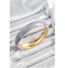 Pirinç Mavi Mor Mineli Mermer Desen Model Gold Renk Kadın Kelepçe - TJ-BB7331