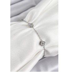 316L Çelik Yonca Model Gümüş Renk Kadın Bileklik - TJ-BB7362