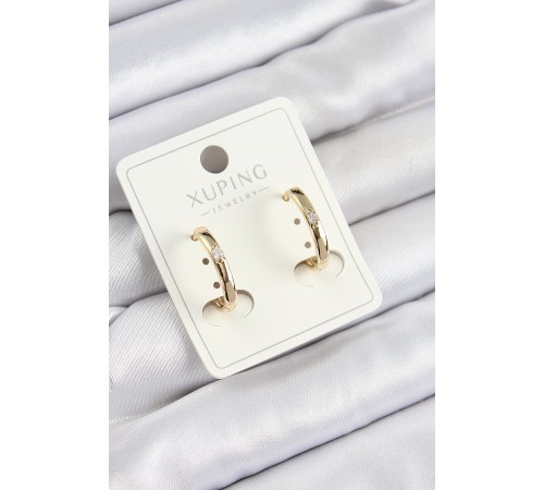 Xuping Zirkon Taşlı Oval Model Gold Renk Kadın Küpe - TJ-BKP10843