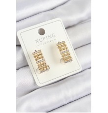 Xuping Zirkon Taşlı Dikdörtgen Model Gold Renk Kadın Küpe - TJ-BKP10847