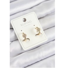 Xuping Zirkon Taşlı Çiçek Model Gold Renk Kadın Küpe - TJ-BKP10849