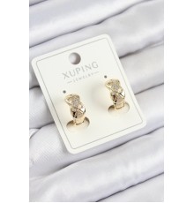 Xuping Zirkon Taşlı Geometrik Desenli Halka Model Gold Renk Kadın Küpe - TJ-BKP10850