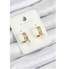 Xuping Zirkon Taşlı Desenli Halka Model Gold Renk Kadın Küpe - TJ-BKP10851