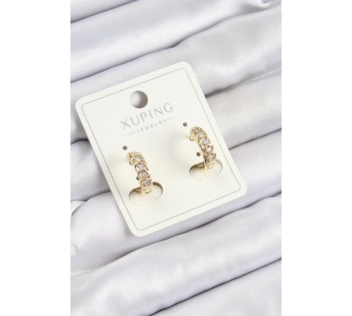 Xuping Zirkon Taşlı Ardışık Model Gold Renk Kadın Küpe - TJ-BKP10853