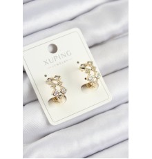 Xuping Zirkon Taşlı Baklava Model Gold Renk Kadın Küpe - TJ-BKP10855